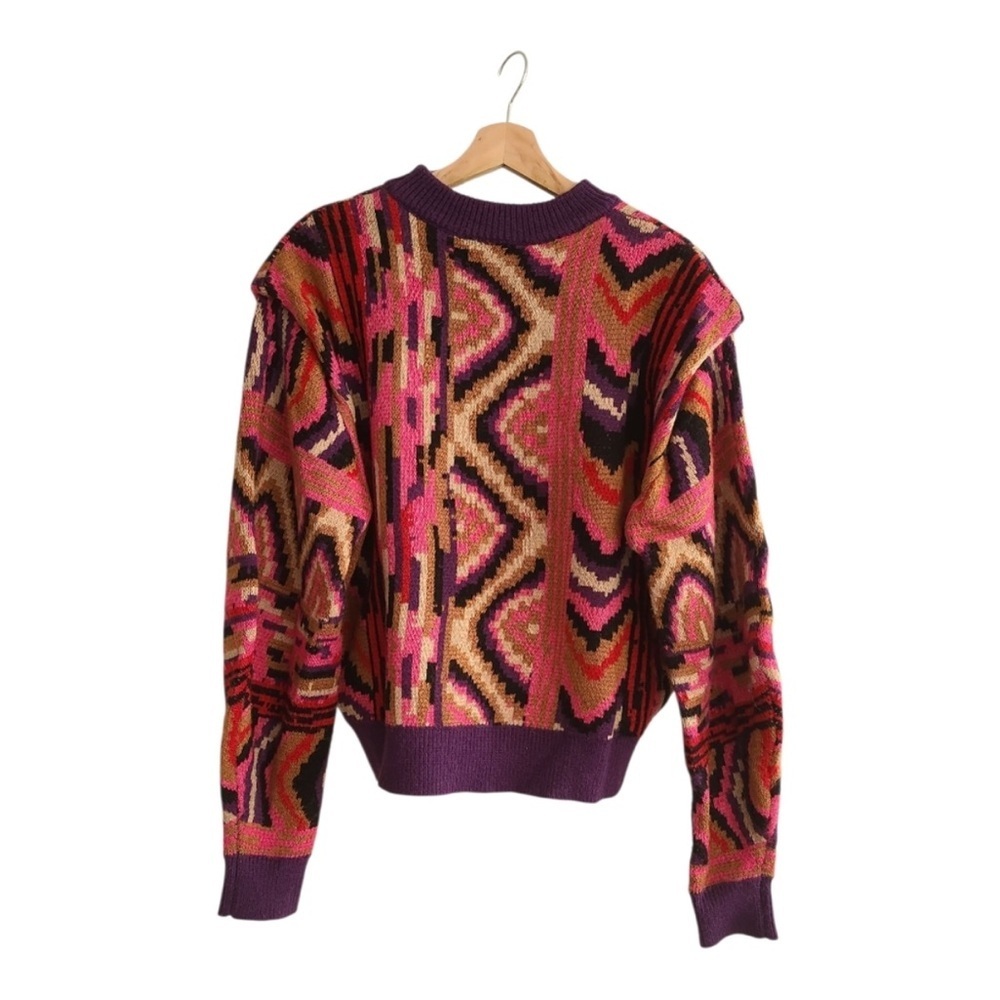 NWOT FARM Rio Striped Colorful Patchwork Sweater Size Small - Picture 10 of 13